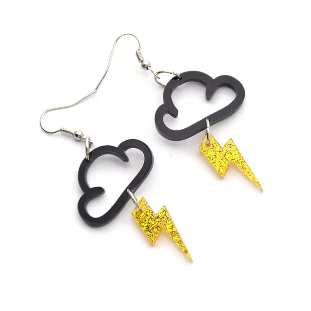 Lightning cloud earrings acrylic